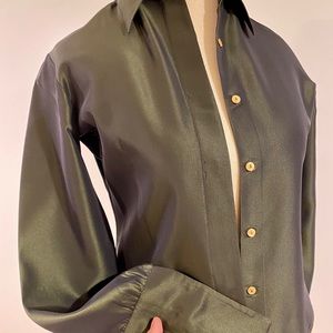 Versace Classic V2 Silky Olive Blouse